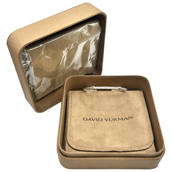 David Yurman Petite Helena Cable Station Bracelet 925 Silver/18k with Diamonds - Picture 9 of 9